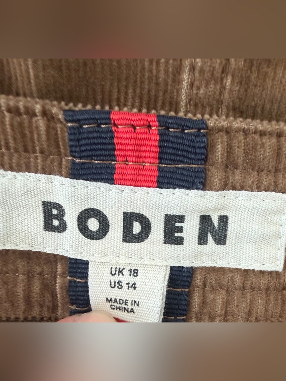 Boden Cecelia Cord Skirt in Brown, Size US 14 - Picture 7 of 11